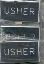 Badge-Usher-Clip Back (1-1/4 x 2-1/4) (Package of 3)