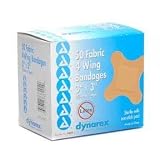 Sterile Fabric Wing Bandages 3x3 with non stick pad 50/box Latex free Sterile Fabric Wing Bandages 3x3 with non stick pad 50/box Latex free