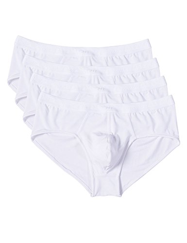 David Archy Men's 4 Pack Low Rise Micro Modal Plus Briefs(XL, White)