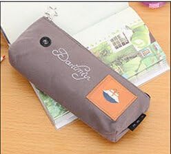 2016 High Quality School Stationary For Students Lovely Vintage Pattern Pencil Case Cute Canvas Zipper Coin Color:Dark Grey