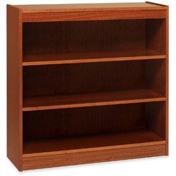Traditional Square Corner Veneer Bookcase, Three Shelf, 36 High, Medium Oak (ALE13663)... by Alera