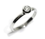 Platinum Engagement Ring or Promise Ring Bezel Set with Diamond Solitaire, Ring Size 6.75 (T.w 0.15)