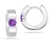 Platinum Plated Amethyst Hoop Earrings