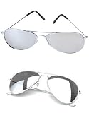 Aviator Sunglasses With Chrome One Way Mirror Lens and w/ 400 UV Protection 31n7bM1BdOL. SL160 Aviator Sunglasses With Chrome One Way Mirror Lens and w/ 400 UV Protection