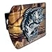 Bass Fish Camo with Chrome Large Mouth Bass Fishing Emblem Trailer Hitch Cover Fits 2 Inch Auto Car Truck Receiver