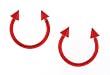 Anodized Red Titanium Horseshoe with Spikes - 16g - 12mm x 4mm Spike (Sold as Pair)