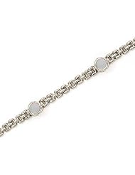 14K White Gold Round Opal Bracelet
