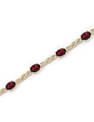 14kt Yellow Gold Oval Garnet Bracelet.