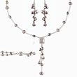 Waterfall Silver Cultured Pearl Necklace Bracelet Earrings Set