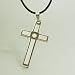 Designer Inspired Silver Cross Pendant on a Stainless Steel with Gift Boxed J1209