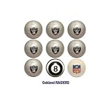 Oakland Raiders NFL Licensed Billiards Ball Set of 9 (7 Team, 1 Cue,1 Eight Ball)