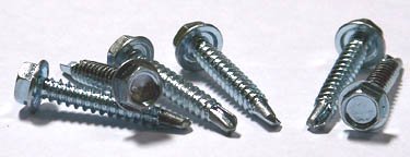 10 X 5/8 Self-Drilling Screws / Unslotted / Hex Washer Head / #3 Point / Steel / Zinc / 6,000 Pc. Carton