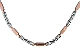 Stainless Steel Men's Necklace W/ Rose Plating, 22''