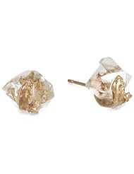 Melissa Joy Manning Criminal 737 14K Gold Bat Mandible Herkimer Diamond Stud Earrings