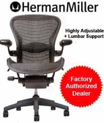 Aeron Chair by Herman Miller - Home Office Desk Task Chair Fully Loaded Highly Adjustable Medium Size (B) - Lumbar Back Support Cushion Graphite Frame Classic Wave Hematite Pellicle