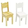 Child's Wooden Open Back Chair in Natural-set of 2