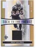 2006 Donruss Elite Back to the Future Jerseys #25 RickyWilliams / Dunce McAllister - New Orleans Saints (Piece of Authentic Game-Worn Jersey Serial #'d to 299) (Football Cards)