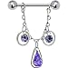 Purple Teardrop Trilogy Nipple Ring