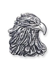 Sterling Silver Antiqued Eagle Head Pendant QC4083"