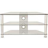 Demagio DM023 Clear Glass 1m Aluminium TV Stand for All Sizes Upto 80kg