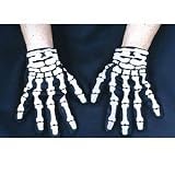 Rubies Skeleton Gloves, Blk/Wh, One Size