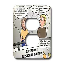 Rich Diesslins Funny General - Editorial Cartoons - Katrina Hurricane Shelter Problems - Light Switch Covers - 2 plug outlet cover