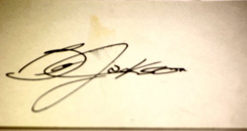 Bo Jackson in Person signed 3x5 Card - Black felt tip - Legendary Football & Baseball Player - Collectible - Rare