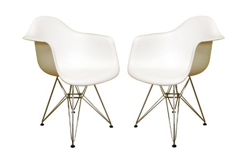 Set of 2 Chairs White Finish