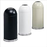 Safco(R) Dome-Top Receptacle With Open Lid, 15 Gallons, White