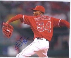 Santana, Ervin ( Los Angeles Angels) Autographed/Hand Signed 8x10 Photo Photo