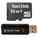 SanDisk 32GB Micro SDHC Class 4 TF Memory Card Sony Ericsson txt pro Xperia PLAY CDMA with SoCal Trade, Inc. Micro SD HC & SD Card Reader - Bulk Packed