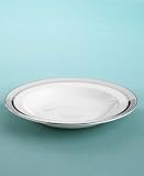 Martha Stewart Collection with Wedgwood Ribbon Stripe Rim Soup Bowl in Silver, 9