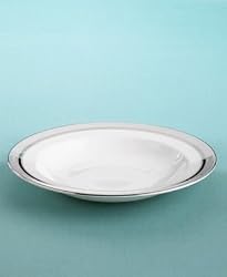 Martha Stewart Collection with Wedgwood "Ribbon Stripe" Rim Soup Bowl in Silver, 9"