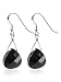 Swarovski Crystal Sterling Silver Black French Wire Tear Drop Dangle Earrings