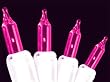 Set of 50 Pinkish Purple Everglow Mini Christmas Lights With White Wire