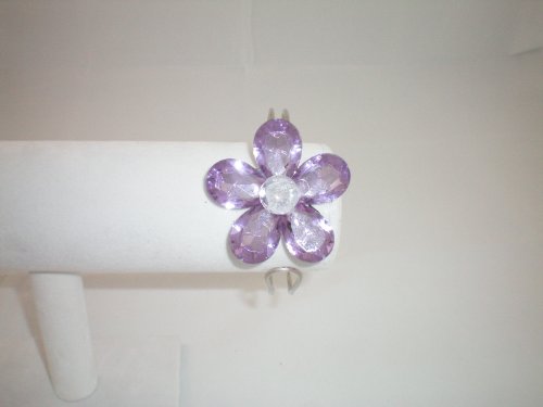 Bracelet Hinged Crystal Flower Purple