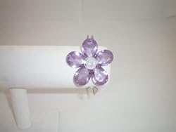 Bracelet Hinged Crystal Flower Purple