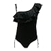 GWELL Asymmetric One Shoulder Off Ruffle One Piece Swimsuit Swimwear