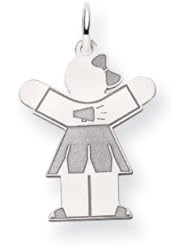 14k White Gold Kid Charm