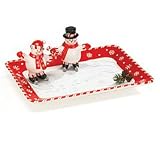 Peppermint Snowman Tray With Salt And Pepper Shakers Adorable Gift Set