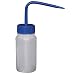 Vestil BTL-WW-4B Wide Mouth Low Density Polyethylene (LDPE) Round Squeeze Wash Bottle with Blue Cap, 4 oz Capacity, Translucent