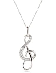 Kobelli 1/6 Cttw Diamond Musical Note Pendant Necklace