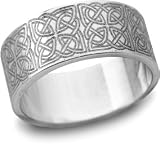 Celtic Filigree Wedding Band, 14K White Gold