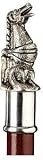 34"-36"" Italian Solid Hardwood Classic Gargoyle Dragon Pewter Walking Stick