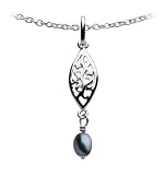 Kit Heath Sterling Silver 90DXSLP Ladies Ethnic Lace Detail Pendant with Silver Pearl + 18 Curb Chain Pendant