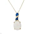 Necklace With Genuine Opals Beautifully Crafted in 14K Yellow Gold Length 18in