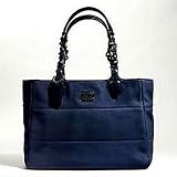 Coach Tribeca Leather East West Shopper Bag Purse Tote 14111 Navy
