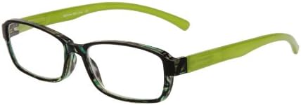 SightLine Fashion Readers. No-Line Bifocal Reading Glasses. Plastic Rectangular Frame with Spring Hinges for Comfort
