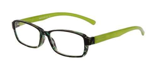 SightLine Fashion Readers. No-Line Bifocal Reading Glasses. Plastic Rectangular Frame with Spring Hinges for Comfort