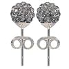Clous d'oreilles Femme - 70 Cristaux Swarovski 6mm - couleur cristal noir cendr�